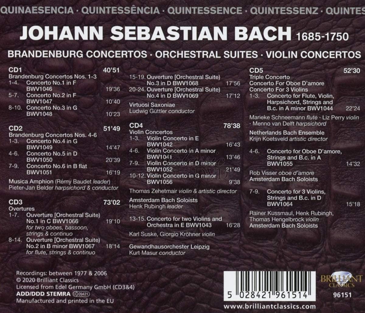 J.S. Bach: Brandenburg Concertos, Orchestral Suites, Violin Concertos (5CD)