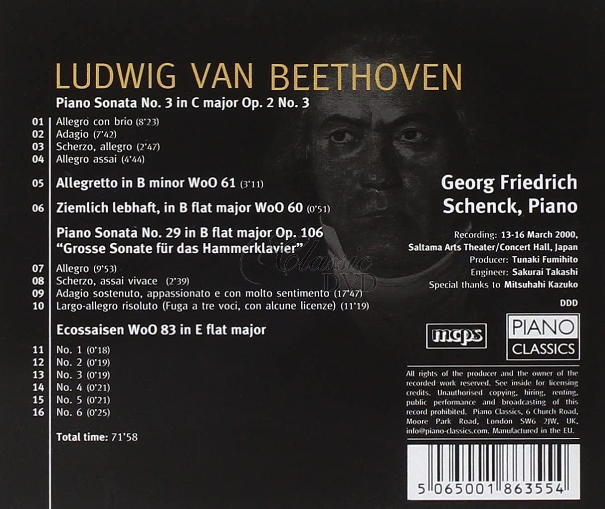 Beethoven: Hammerklavier Sonata Op. 106, Piano Sonata Op. 2 No. 3 (CD)