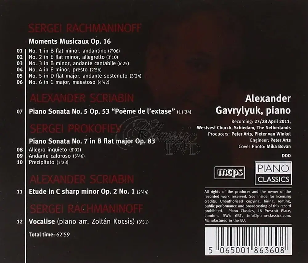 Rachmaninov: Moments Musicaux, Vocalise / Scriabin: Sonata No. 5 / Prokofiev: Sonata No. 7 (CD)
