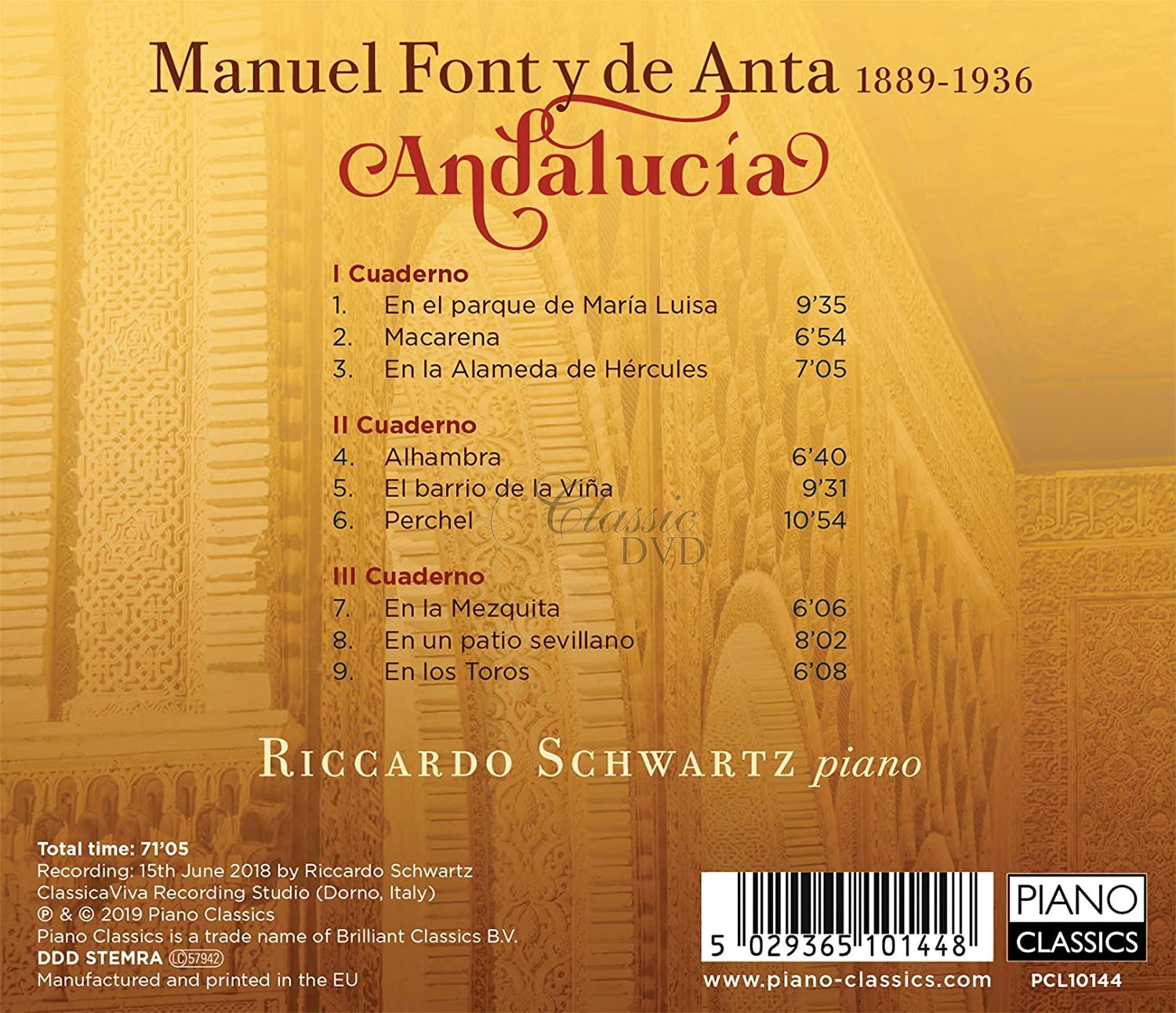 FONT Y DE ANTA: Andalucía. Riccardo Schwartz (CD)