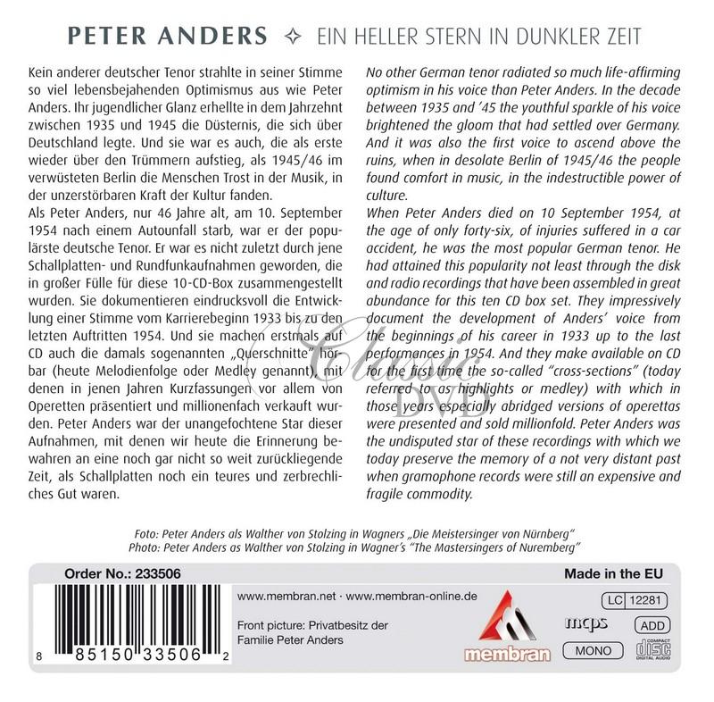 Peter Anders - Ein Heller Stern in Dunkler Zeit - SBĚRATELSKÁ EDICE (10CD)