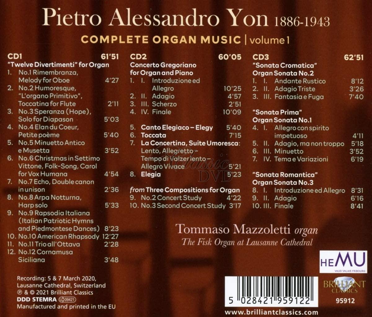 Pietro Alessandro Yon - Complete Organ Music Vol.1 (3CD)