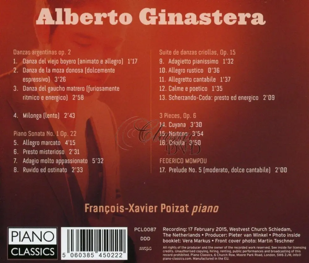Ginastera: Danzas argentinas. Francois-Xavier Poizat (CD)