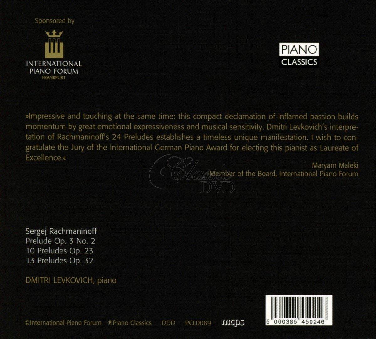 Rachmaninoff / Rachmaninov - 24 Preludes, Morceaux de fantaisie.  Dmitri Levkovich (CD)