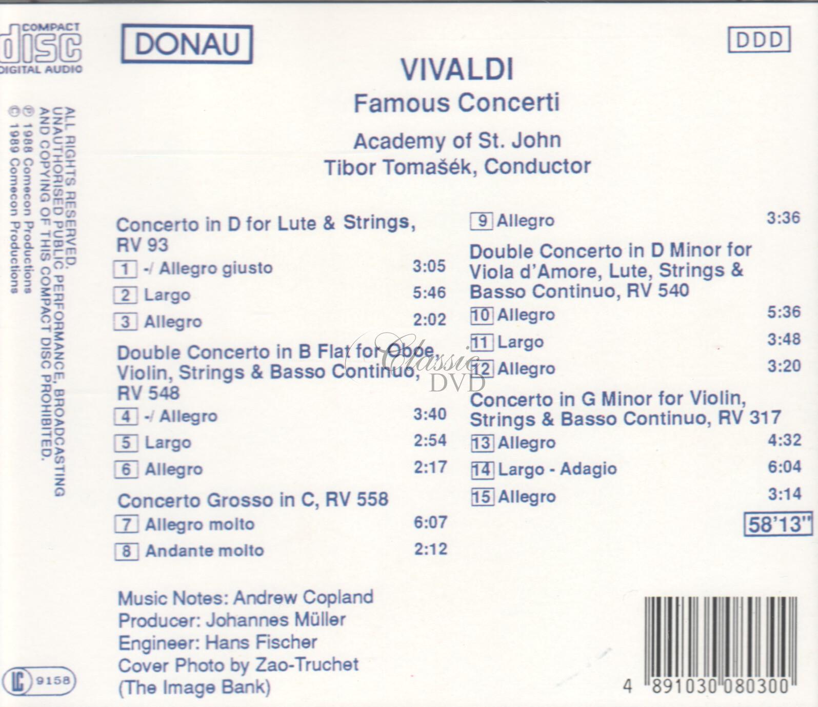 VIVALDI Famous Concerti. Academy of St.John (CD)