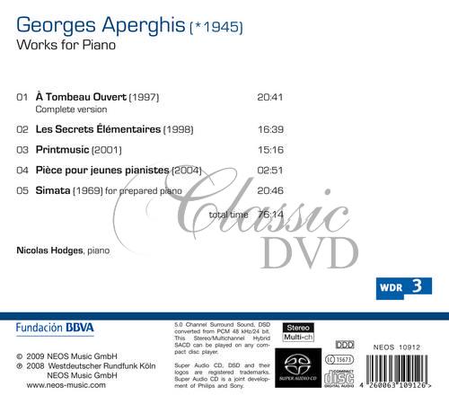 Georges Aperghis: Works for Piano. Nicolas Hodges, piano (SACD)