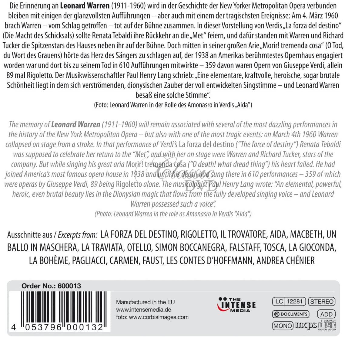 Leonard Warren - Triumph Und Tod Mit Verdi (10CD)