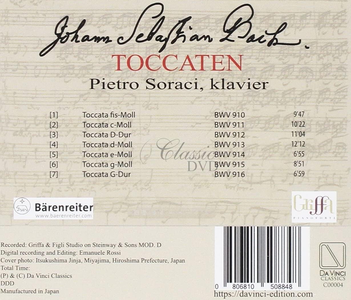 BACH: SAMTLICHE KLAVIERWERKE I - TOCCATEN. SORACI, PIETRO (CD)
