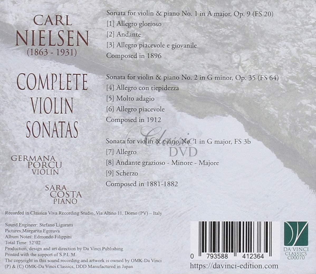 NIELSEN: COMPLETE VIOLIN SONATAS. PORCU, GERMANA, COSTA, SARA (CD)