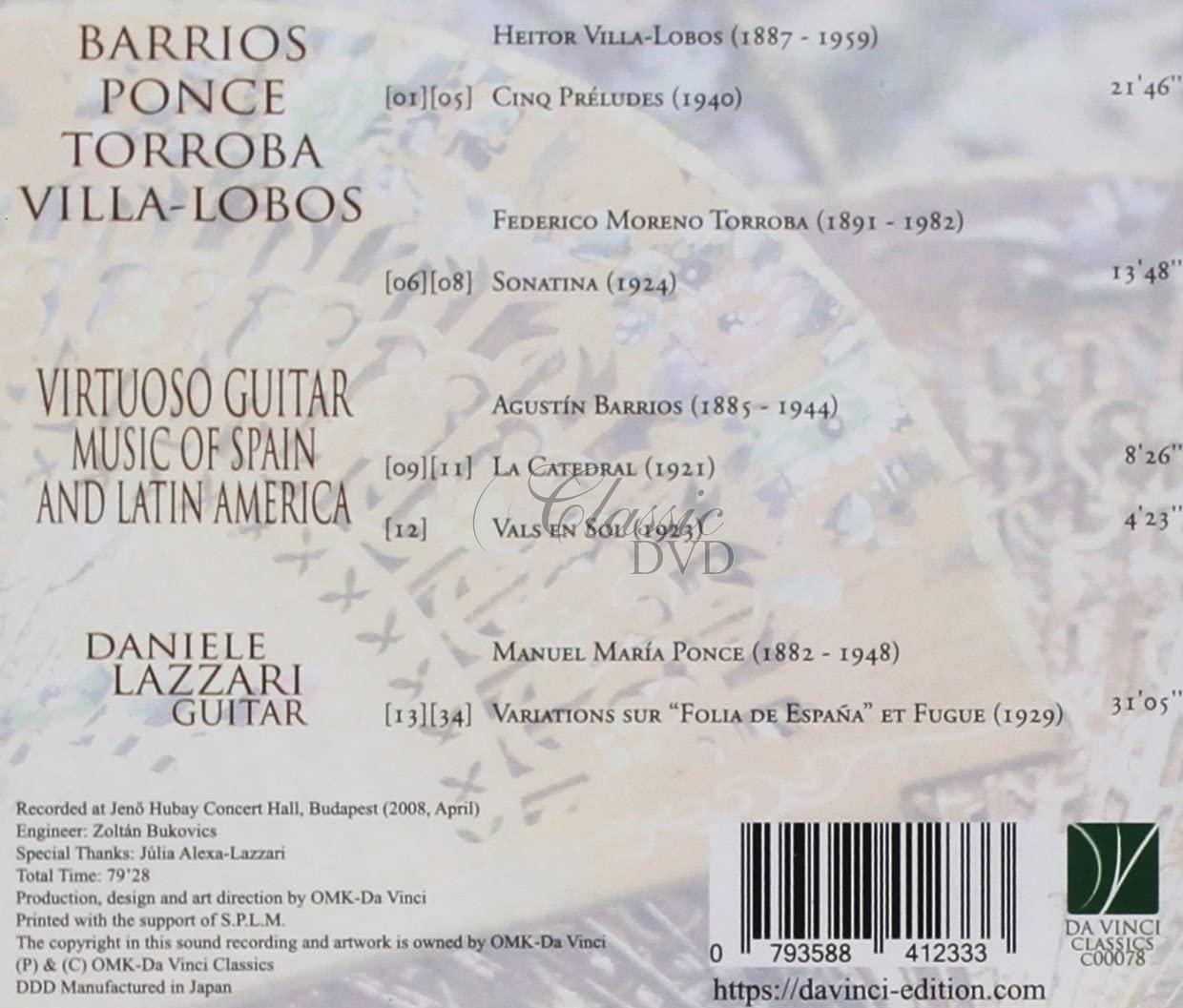 VIRTUOSO GUITAR MUSIC OF SPAIN AND LATIN AMERICA. LAZZARI, DANIELE (CD)