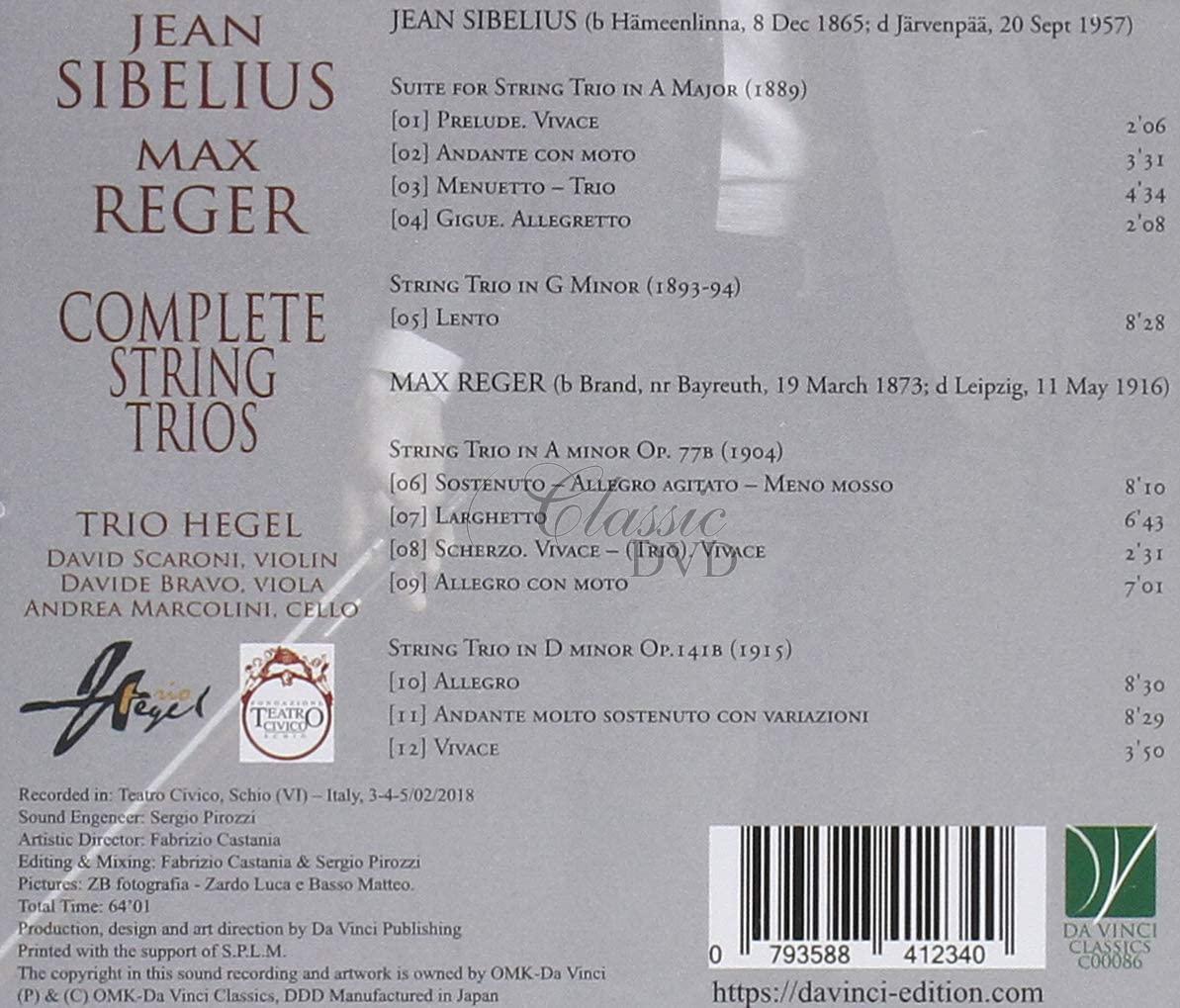 SIBELIUS & REGER: COMPLETE STRING TRIOS. TRIO HEGEL (CD)
