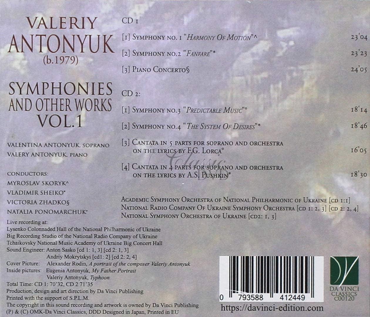 ANTONYUK: SYMPHONIES AND OTHER WORKS VOL.1. ANTONYUK, VALERY, ANTONYUK, VALENTINA (2CD)