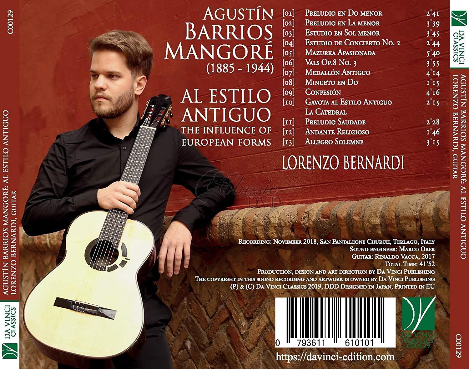 BARRIOS: AL ESTILO ANTIGUO. BERNARDI, LORENZO (CD)