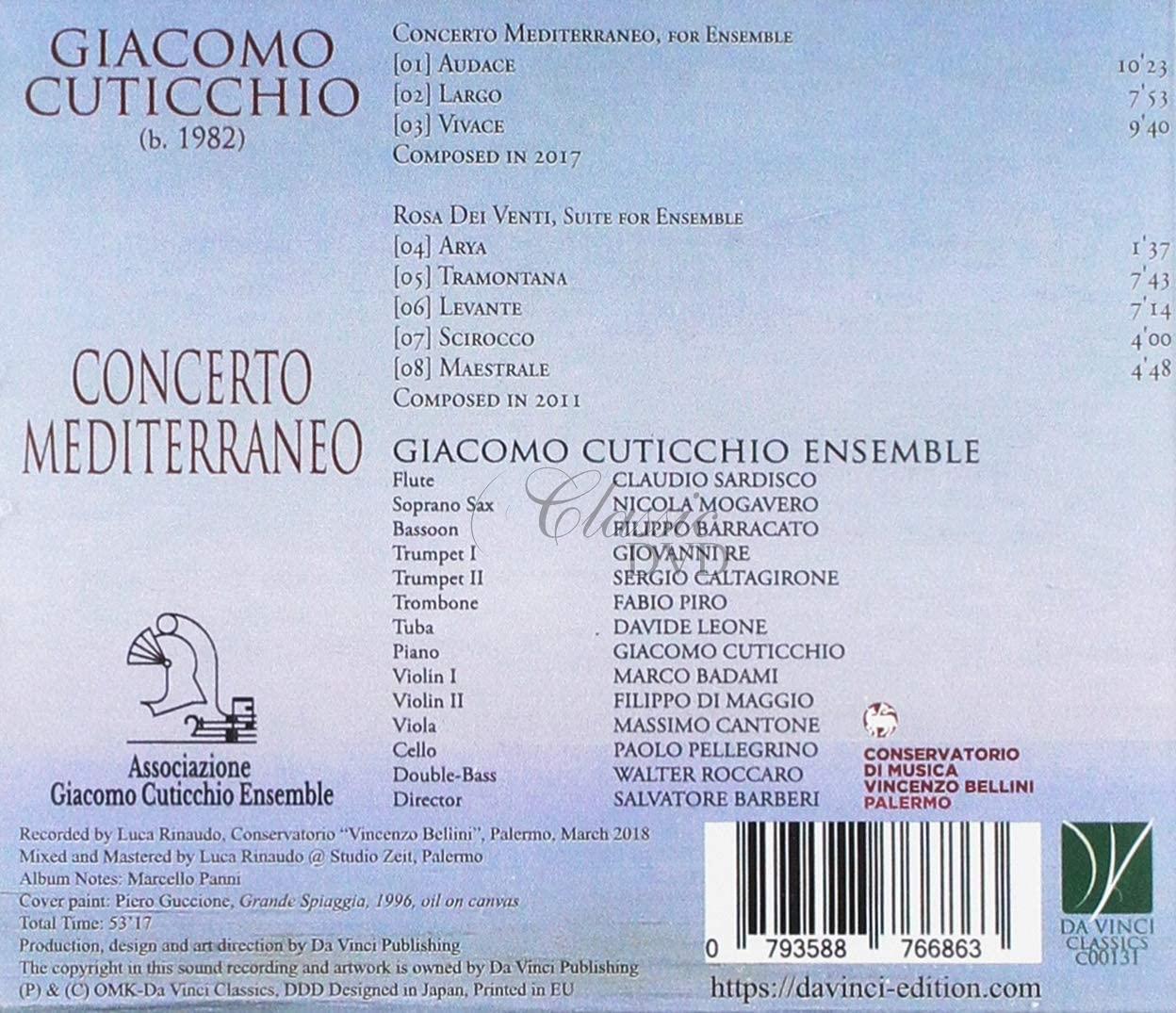 CUTICCHIO: CONCERTO MEDITERRANEO. GIACOMO CUTICCHIO ENSEMBLE (CD)