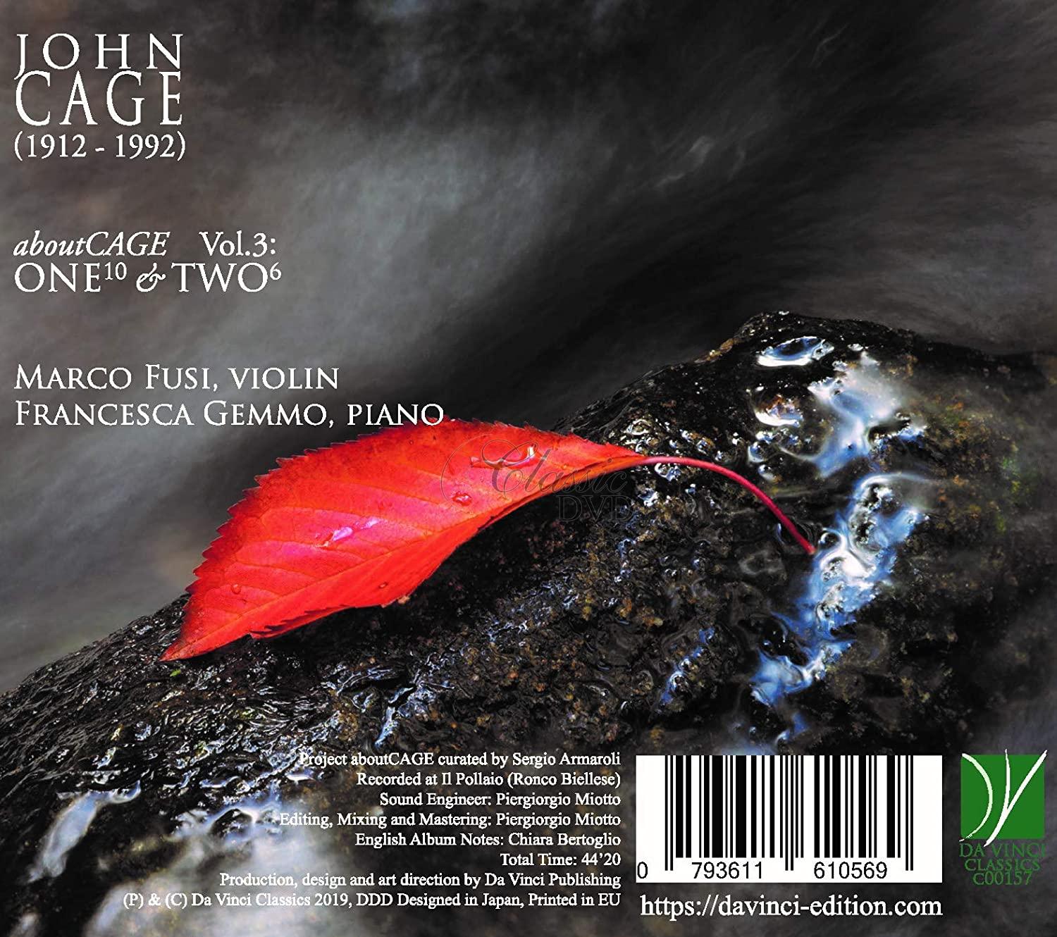 CAGE: ABOUTCAGE VOL. 3, ONE10 &TWO6. FUSI, MARCO, GEMMO, FRANCESCA (CD)