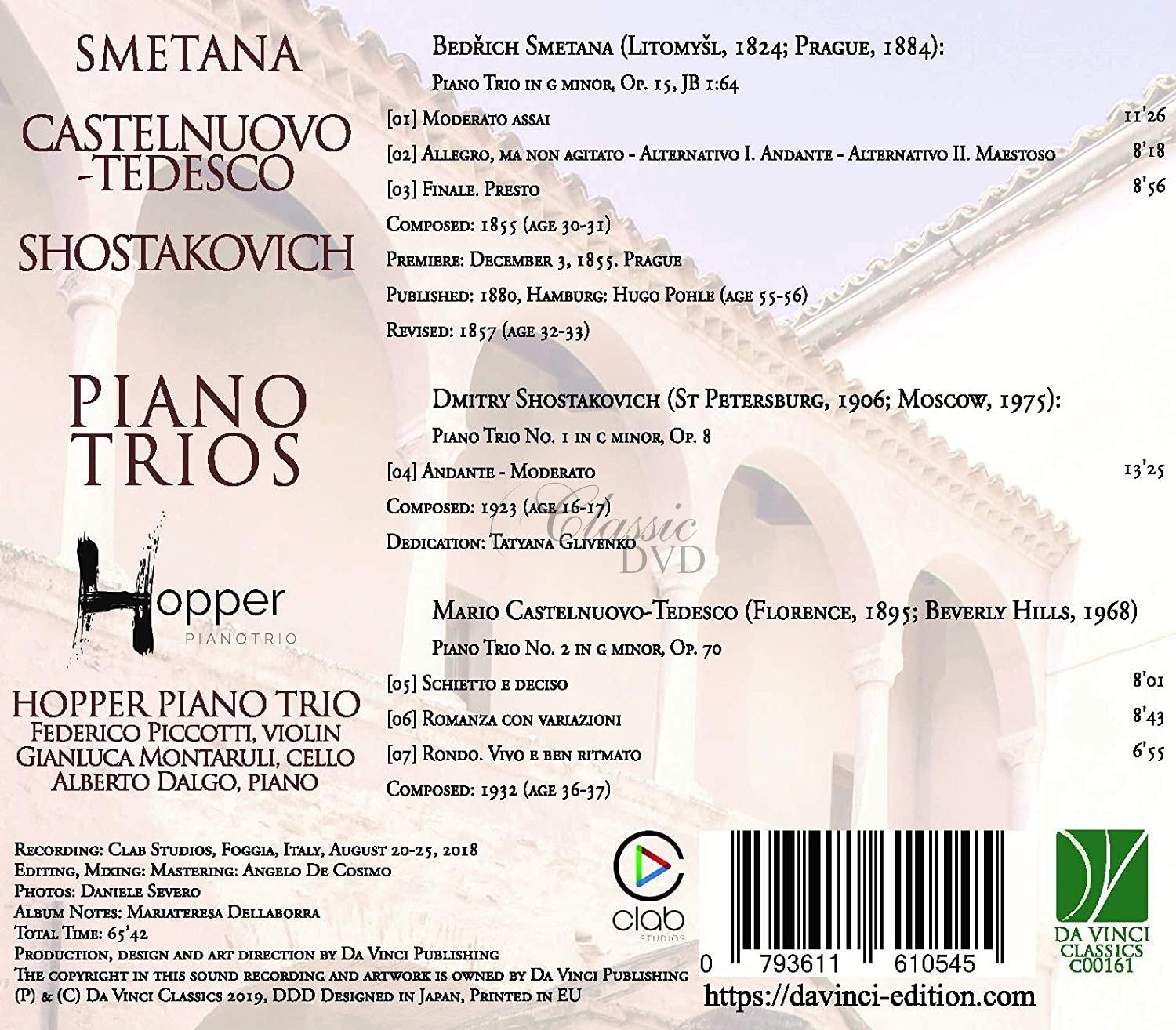 SMETANA, CASTELNUOVO-TEDESCO, SHOSTAKOVICH: PIANO TRIOS. HOPPER PIANO TRIO (CD)