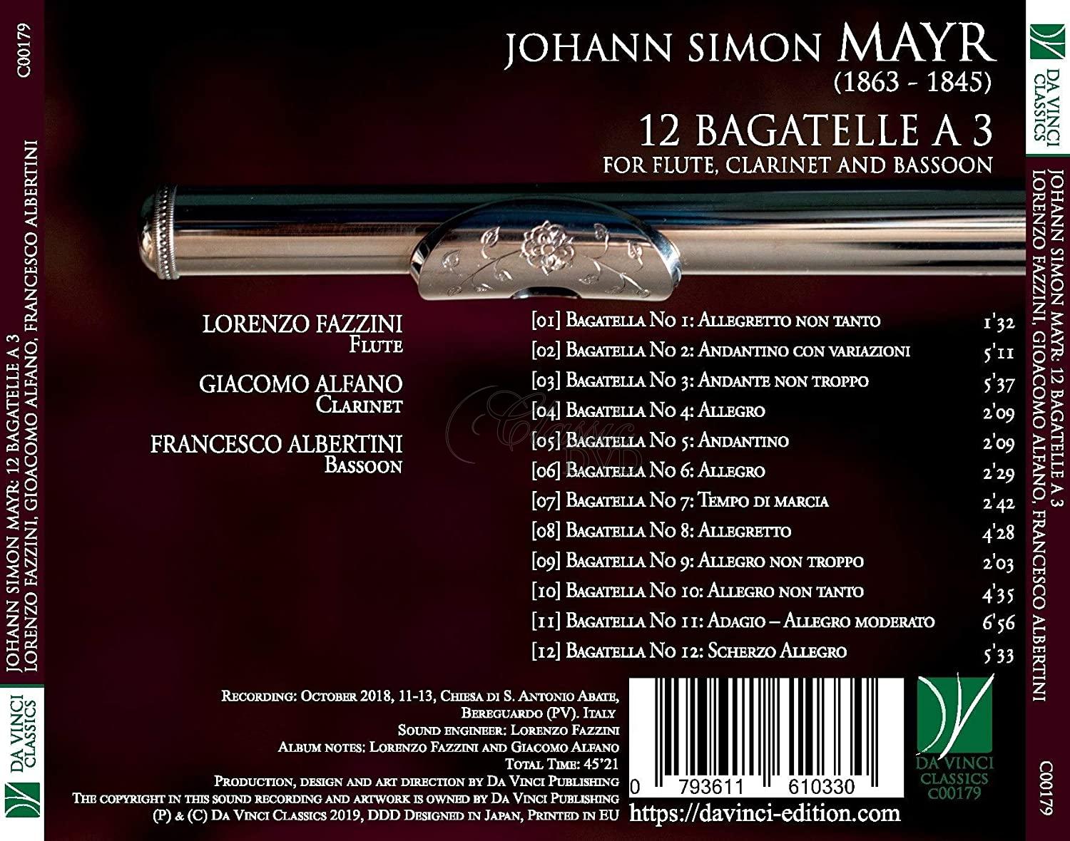 MAYR: BAGATELLE A 3. FAZZINI, LORENZO, ALFANO, GIACOMO, ALBERTINI, FRANCESCO (CD)