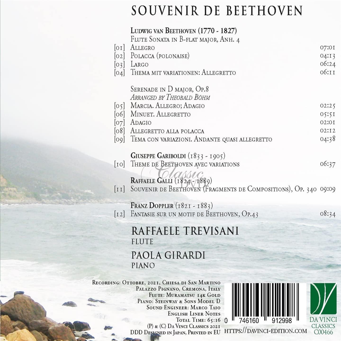 SOUVENIR DE BEETHOVEN - FLUTE AND PIANO MUSIC. TREVISANI, RAFFAELE, GIRARDI, PAOLA (CD)