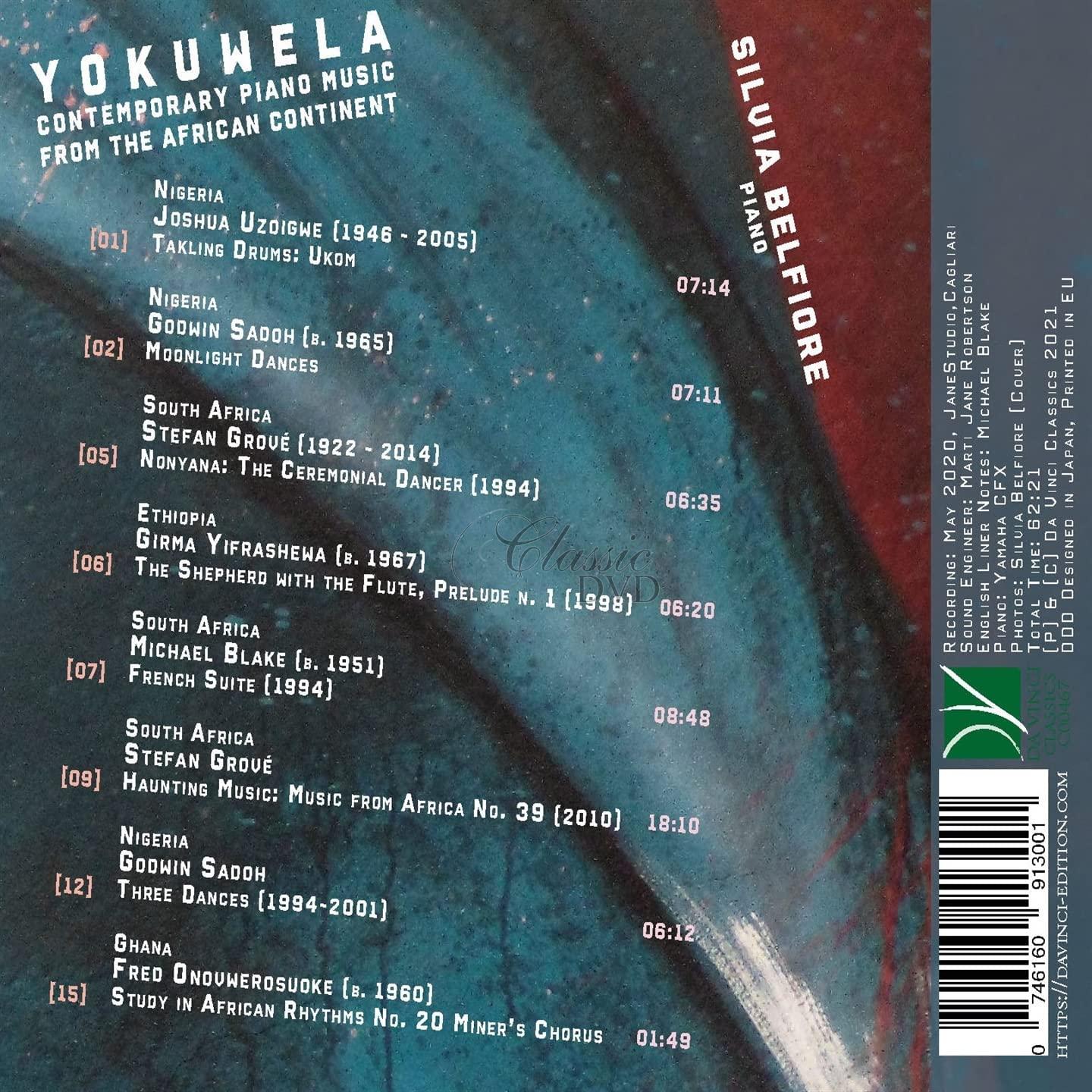YOKUWELA - CONTEMPORARY PIANO MUSIC FROM THE AFRICAN CONTINENT. BELFIORE, SILVIA (CD)