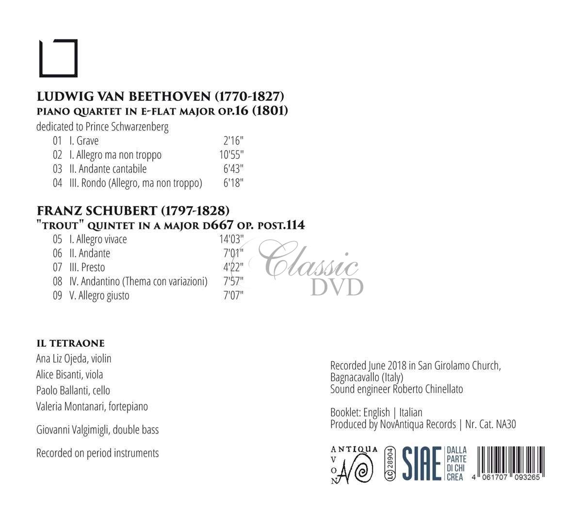 Ludwig van Beethoven: Klavierquartett op.16 / Franz Schubert: Klavierquintett D. 664 "Forellenquintett" (CD)