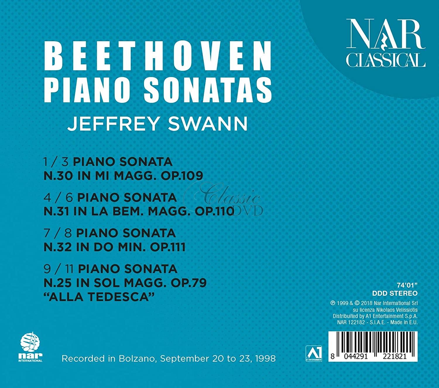 Beethoven - Piano Sonatas Op. 109, 110, 111 & 79. Jeffrey Swann (CD)