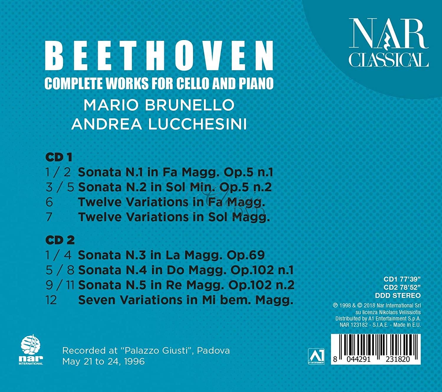 Beethoven - Complete Works for Cello and Piano. Mario Brunello, Andrea Lucchesini (2CD)
