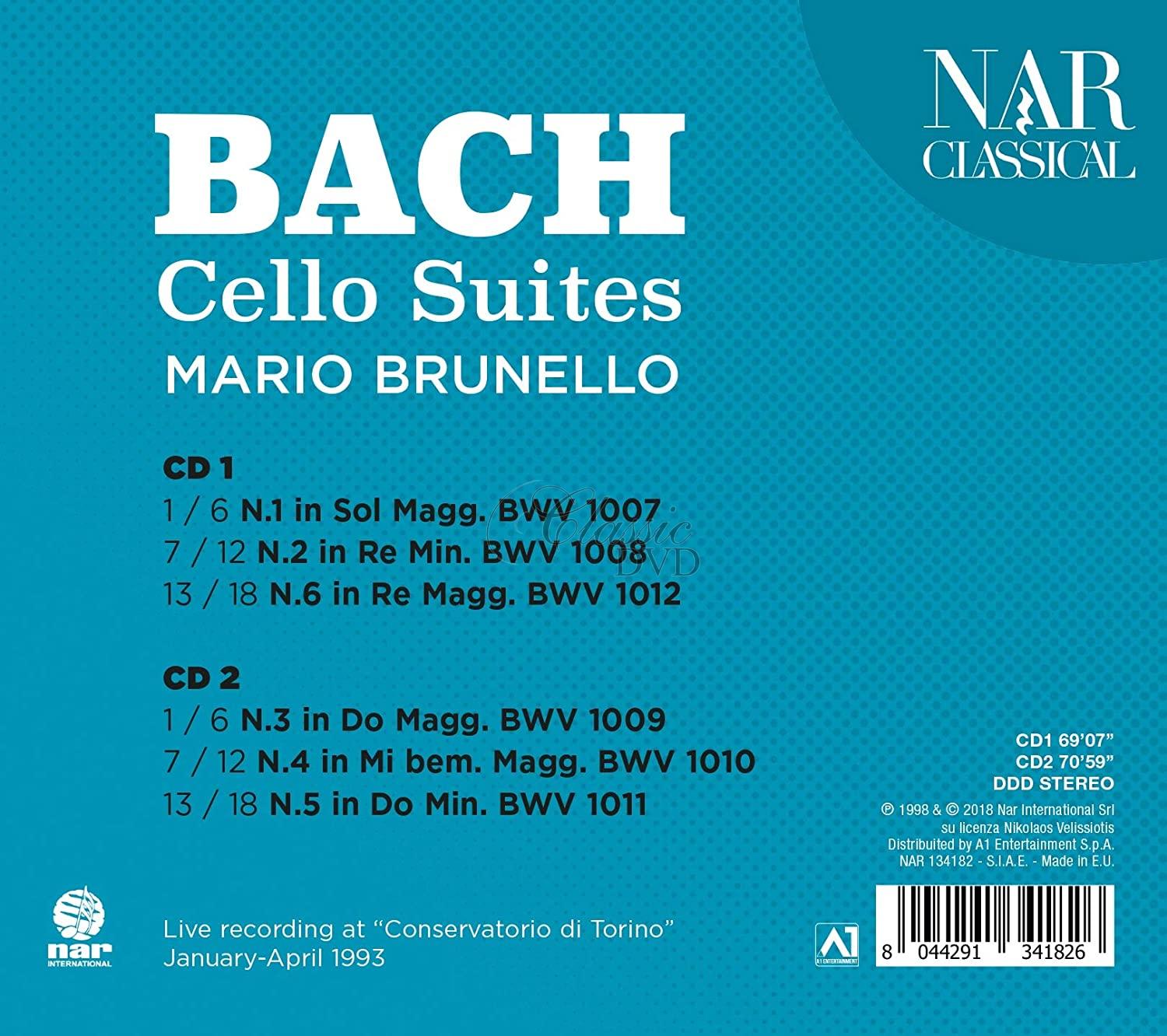 Bach - 6 Cello Suites BWV 1007-1012. Mario Brunello (2CD)