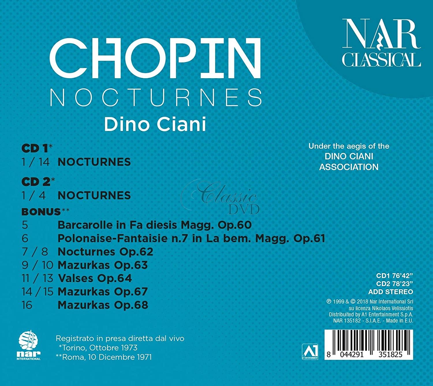 Chopin - Nocturnes (Live) Dino Ciani (2CD)