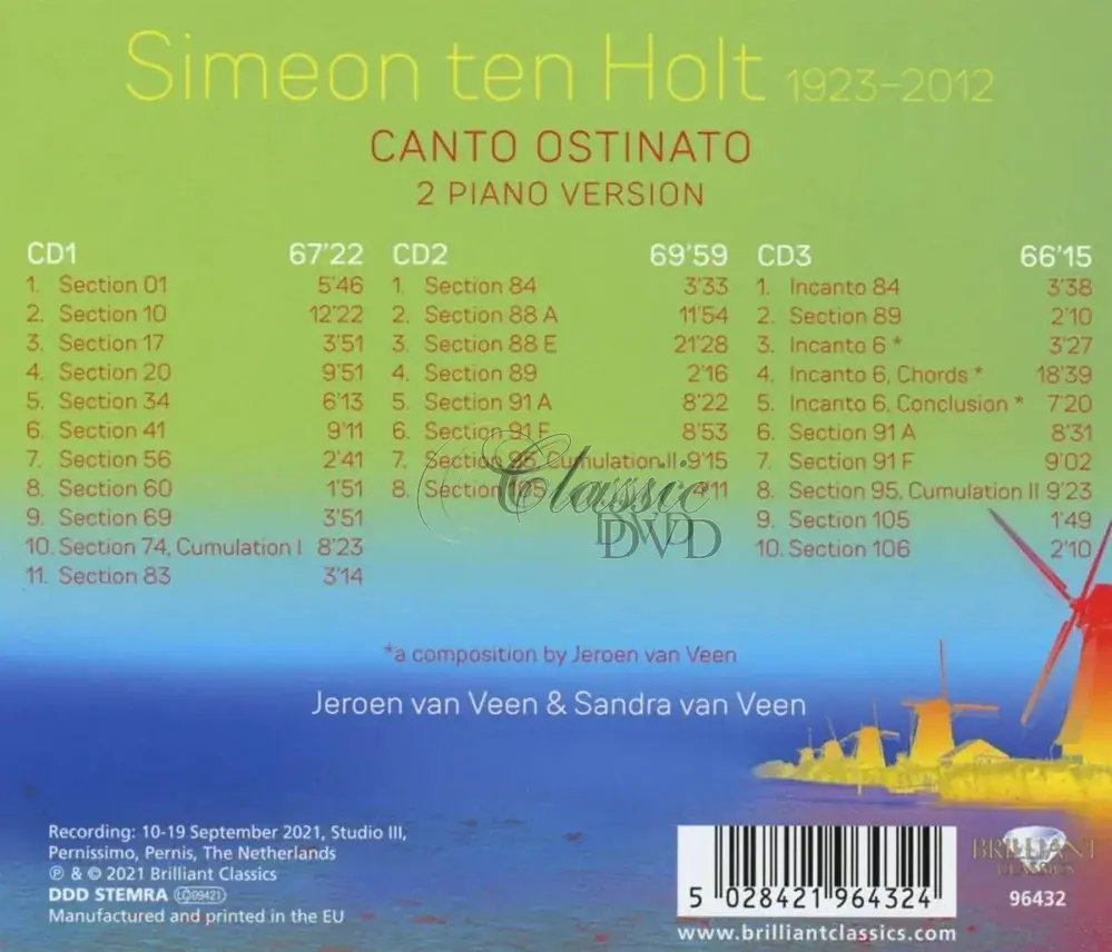 Ten Holt: Canto Ostinato 2 Piano Version (3CD)