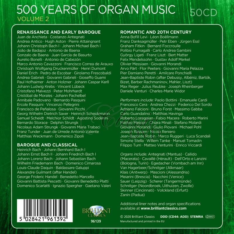 500 YEARS OF ORGAN MUSIC Vol. 2 - SBĚRATELSKÁ DÁRKOVÁ EDICE (50CD)
