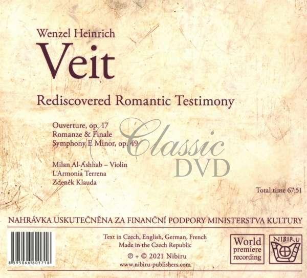 Václav Jindřich Veit (Wenzel Heinrich Veit) - Rediscovered Romantic Testimony (CD)