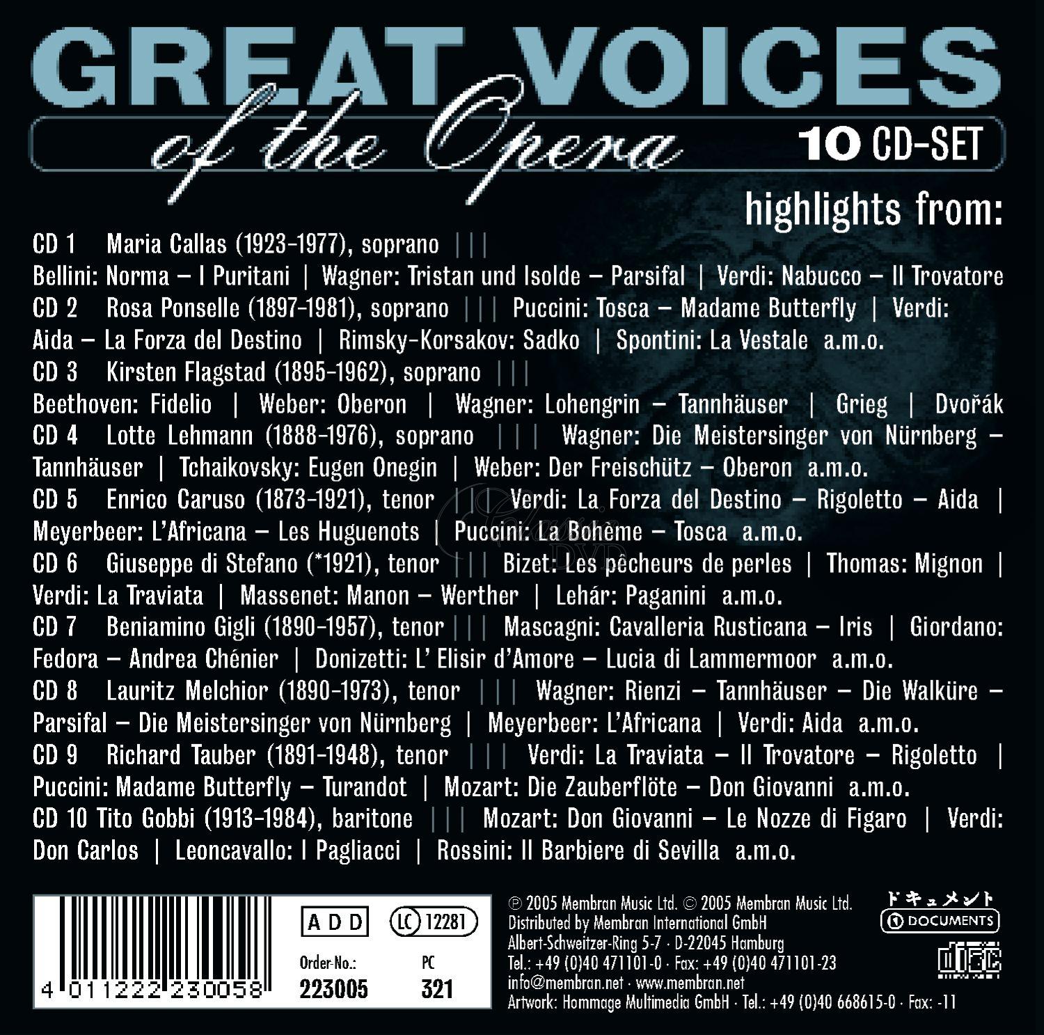 Great Voices Of The Opera (10CD)