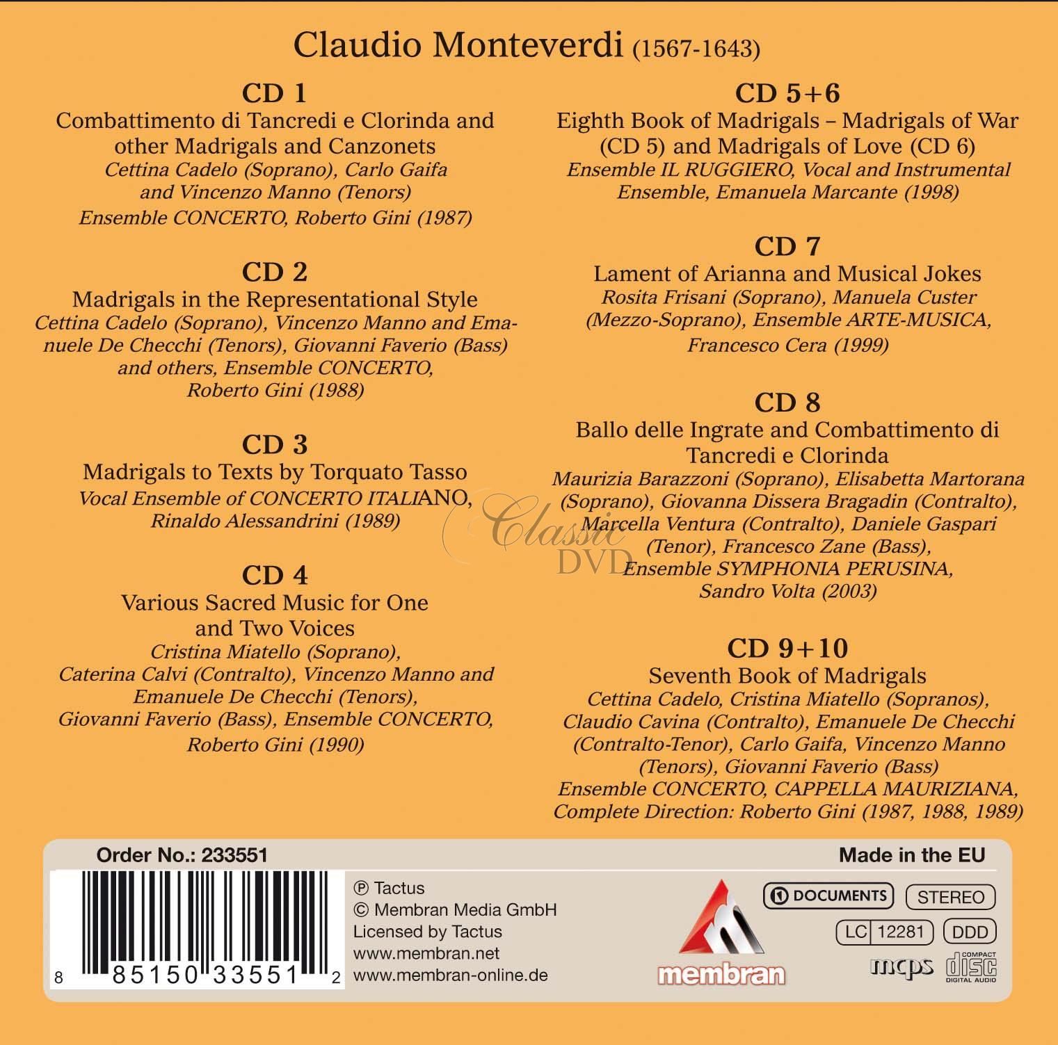 Claudio Monteverdi - The Innovator (10CD)