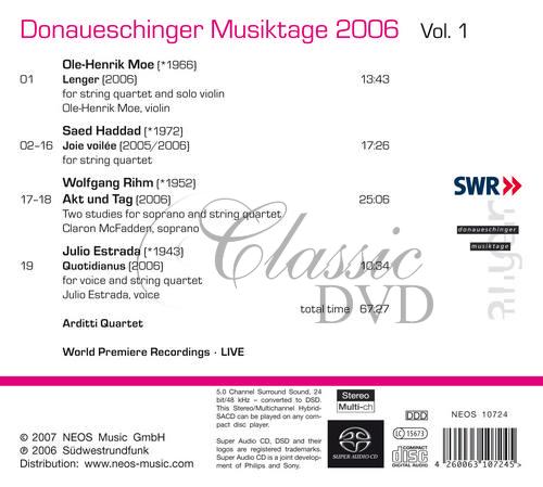 Donaueschinger Musiktage 2006 Vol.1 / Ole-Henrik Moe, Saed Haddad, Wolfgang Rihm, Julio Estrada (SACD)