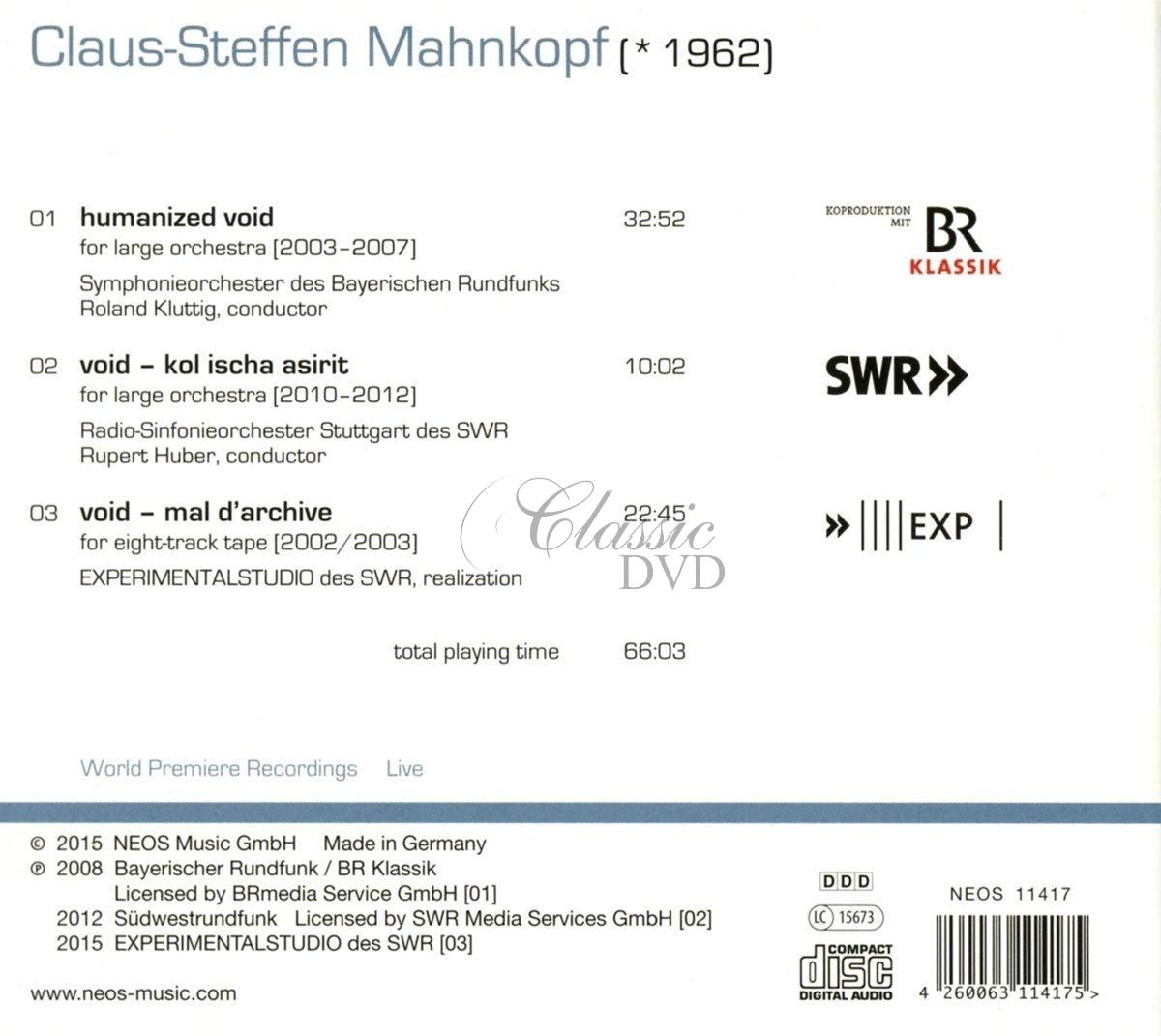 Claus-Steffen Mahnkopf - Void (CD)