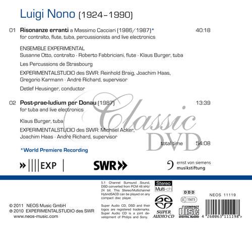 Luigi Nono - Risonanze erranti / Post-praeludium per Donau (SACD)