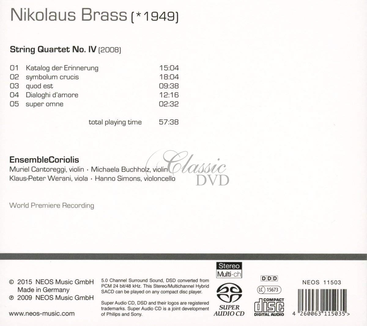 Nikolaus Brass - String Quartet No.IV (SACD)