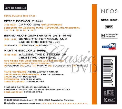 Peter Eotvos, Bernd Alois Zimmermann, Martin Smolka - musica viva vol.15 (CD)