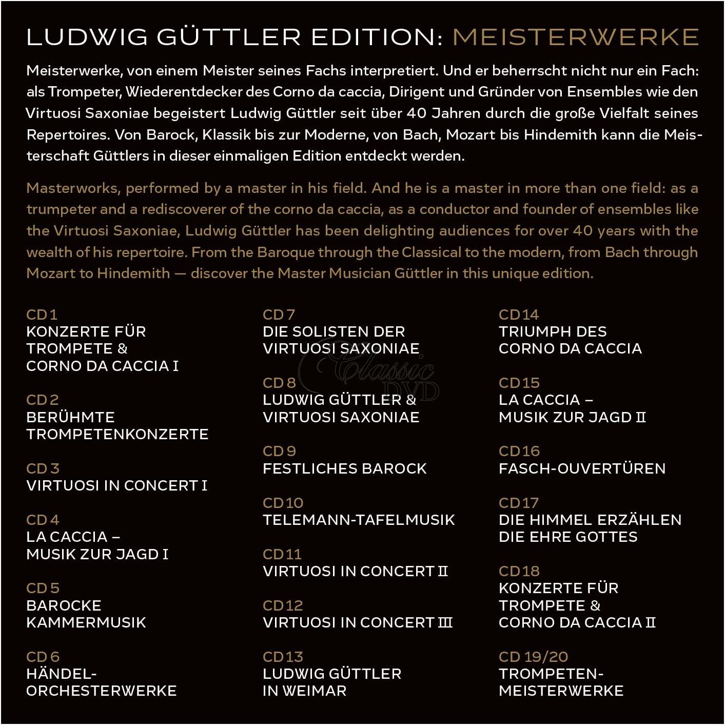 LUDWIG GUTTLER trumpet - MASTERWORKS MEISTERWERKE Mistrovské skladby - DÁRKOVÁ EDICE (20CD)