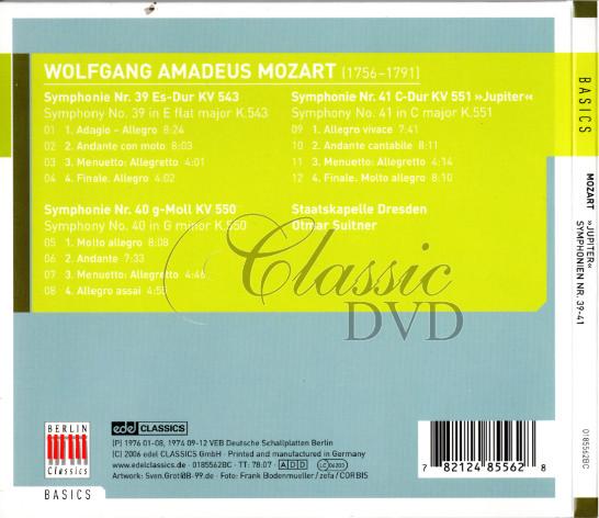 MOZART Symphonies 39, 40, 41 Jupiter (CD)