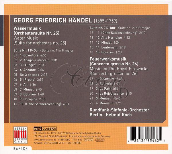 HANDEL Water Music Suite, Music For The Royal Fireworks (CD)
