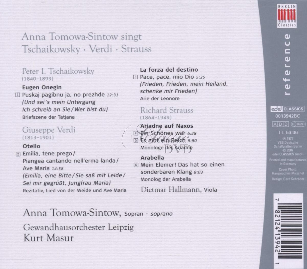 Anna Tomowa-Sintow - Tchaikovsky, Verdi, Strauss (CD)
