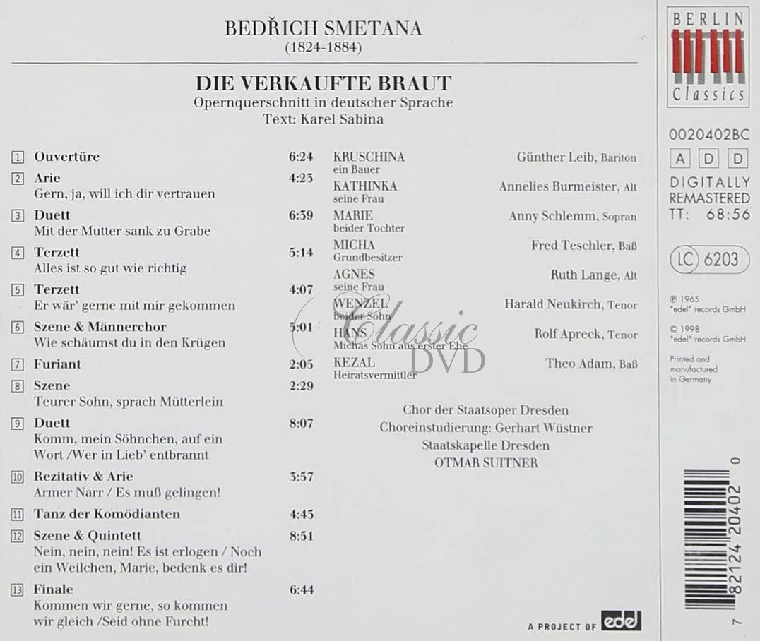 SMETANA Bartered Bride / Die verkaufte Braut / Prodaná nevěsta - Highlights [NJ] (CD)