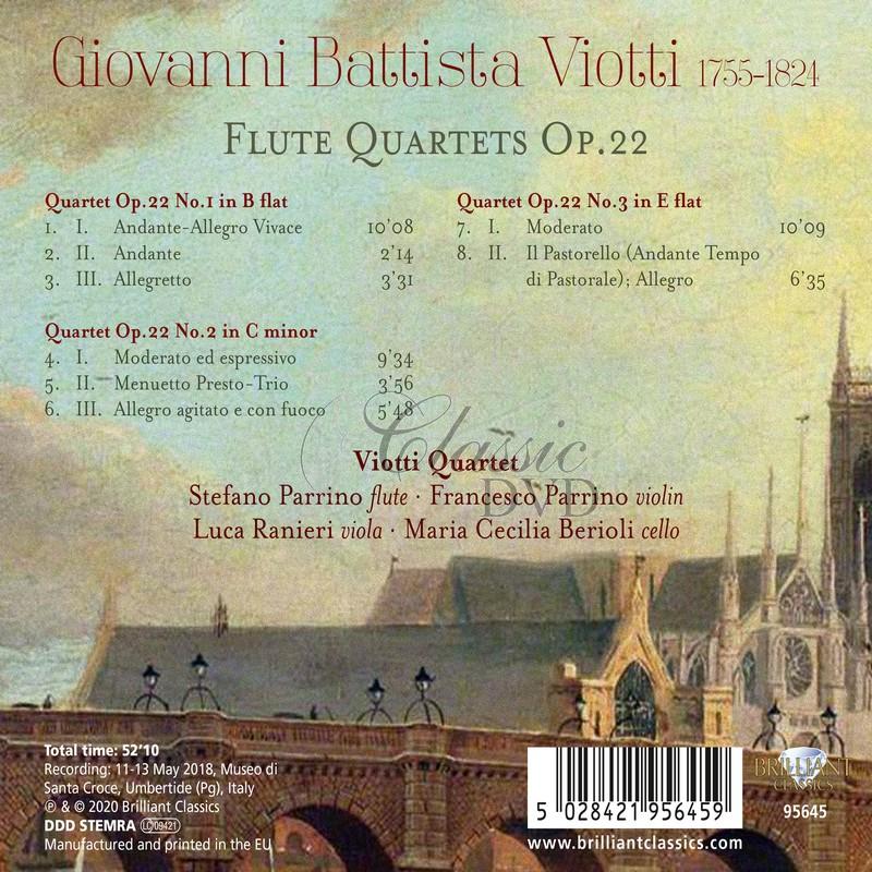 Giovanni Battista Viotti - Flute Quartets Op.22. Quartetto Viotti (CD)