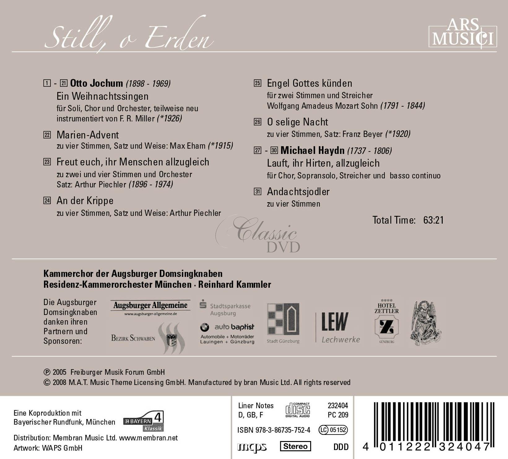 Augsburger Domsingknaben - Still, O Erden (CD)