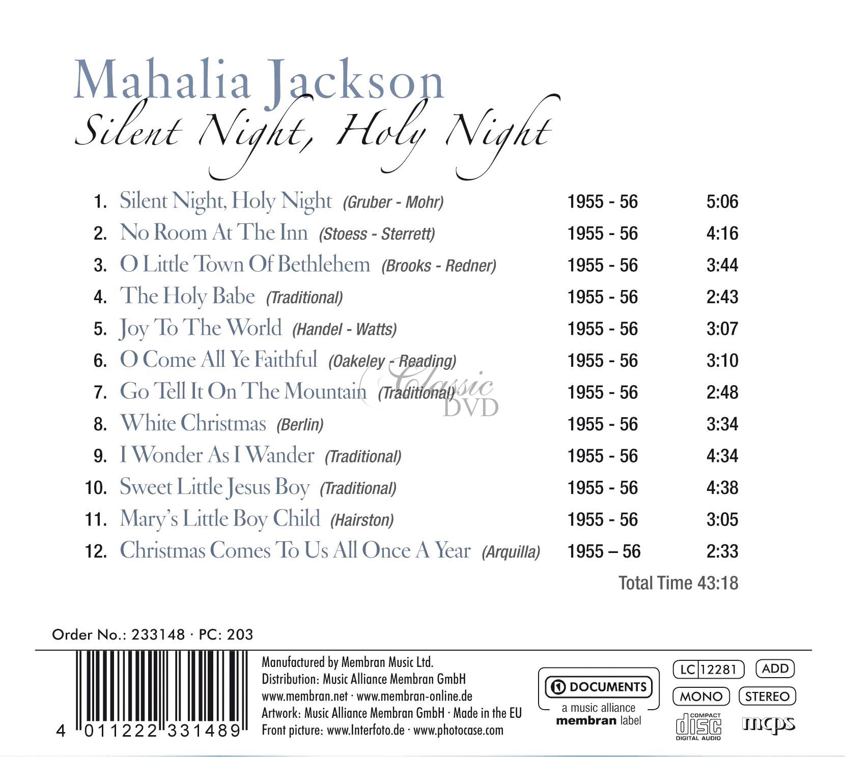 Mahalia Jackson - Silent Night Holy Night (CD)