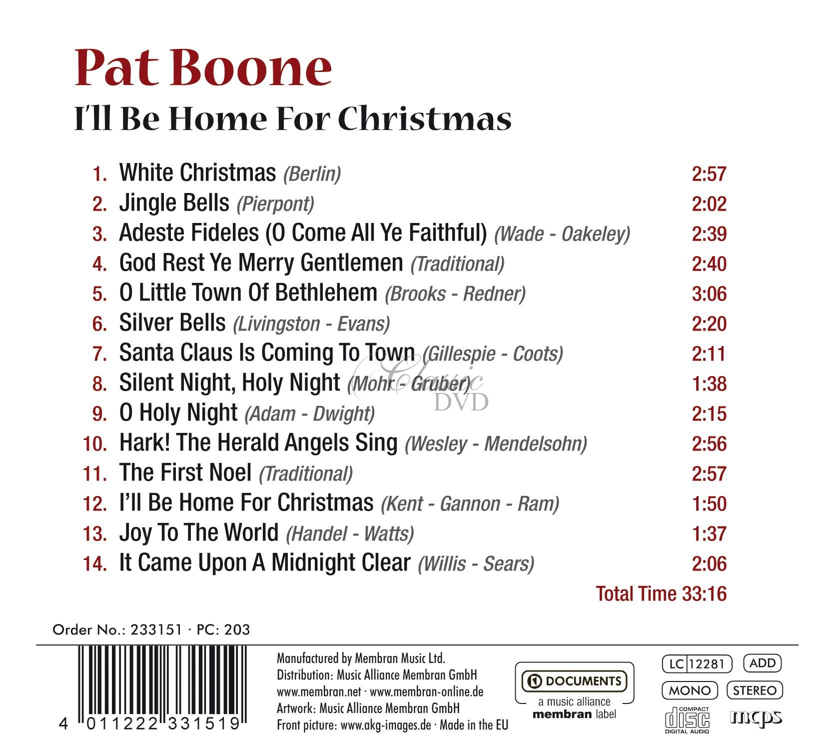 Pat Boone - I'll Be Home For Christmas (CD)