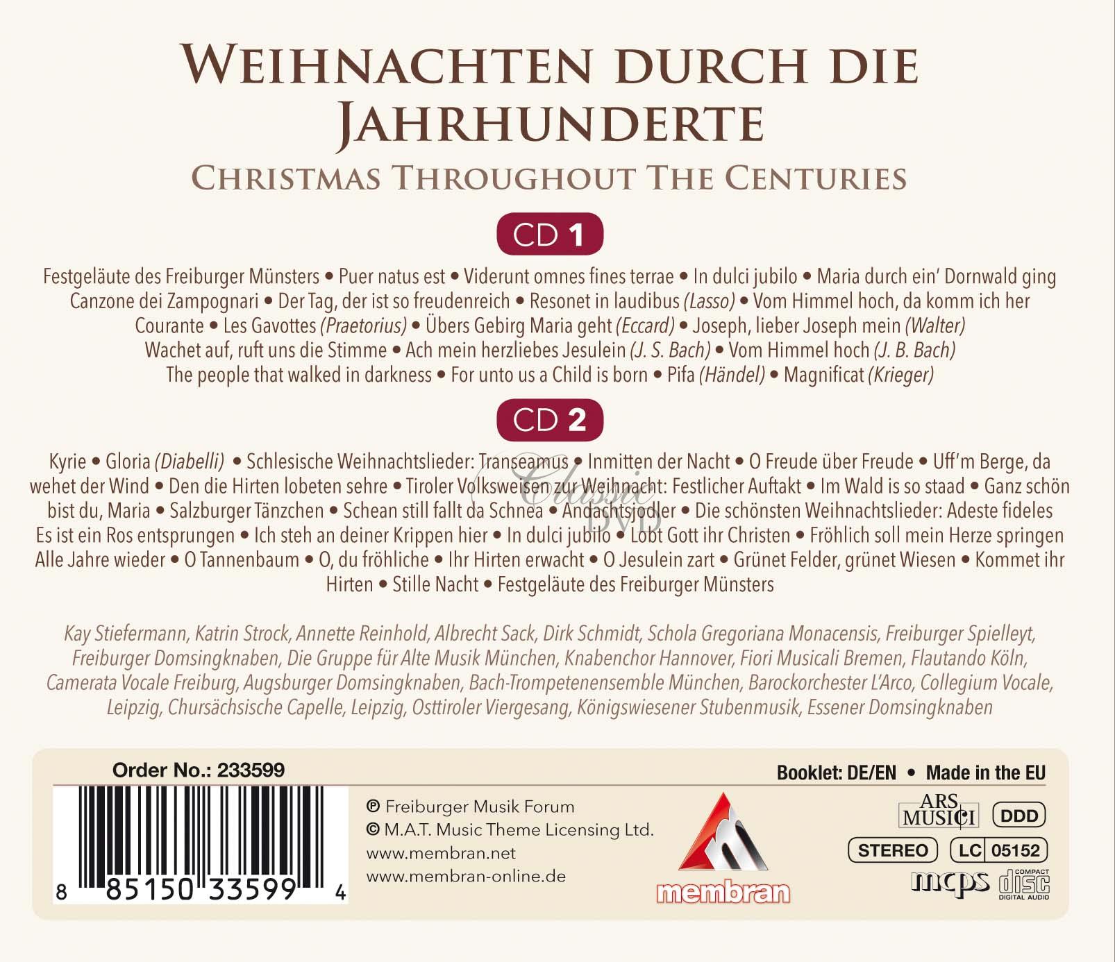 Weihnachten durch die Jahrhunderte - Christmas Through The Centuries (2CD)