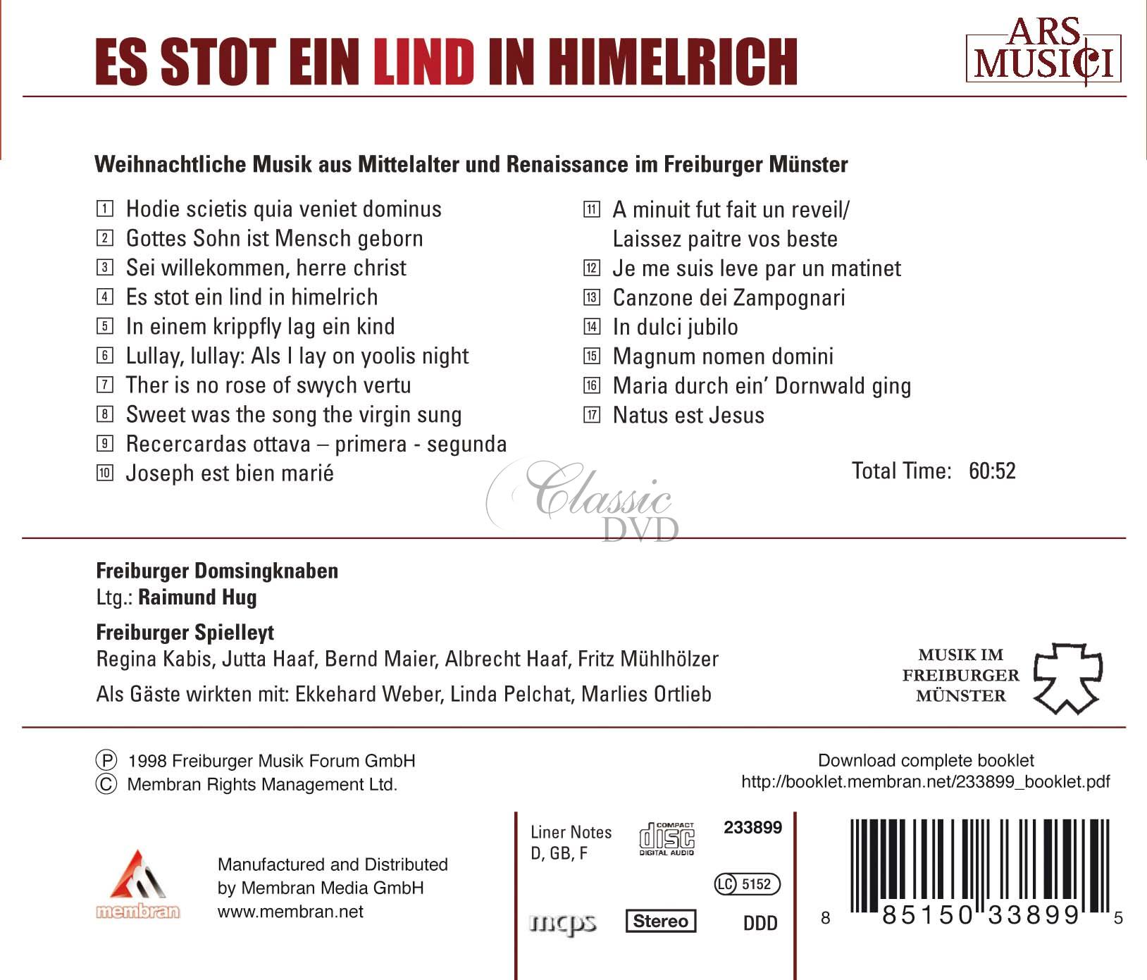 Es stot ein Lind in Himelrich - Weihnachtliche Musik aus Mittelalter & Renaissance (CD)