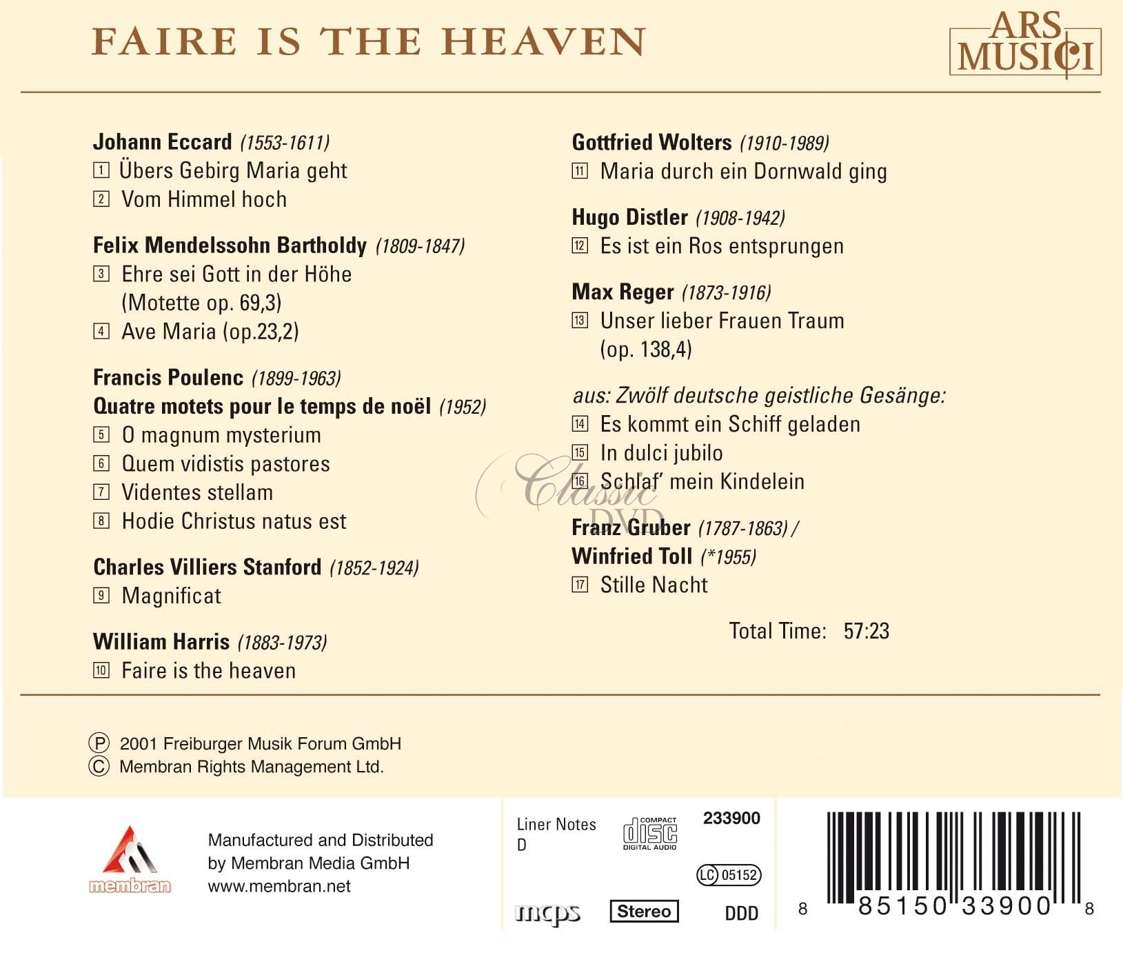 Camerata Vocale Freiburg - Faire is the Heaven (CD)